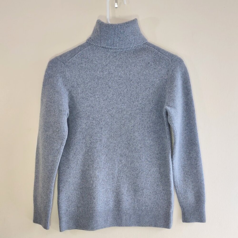 COS 100% Cashmere Womens Pullover Sweater High Neck Steel Blue Size XS Soft  EUC - Picture 3 of 8